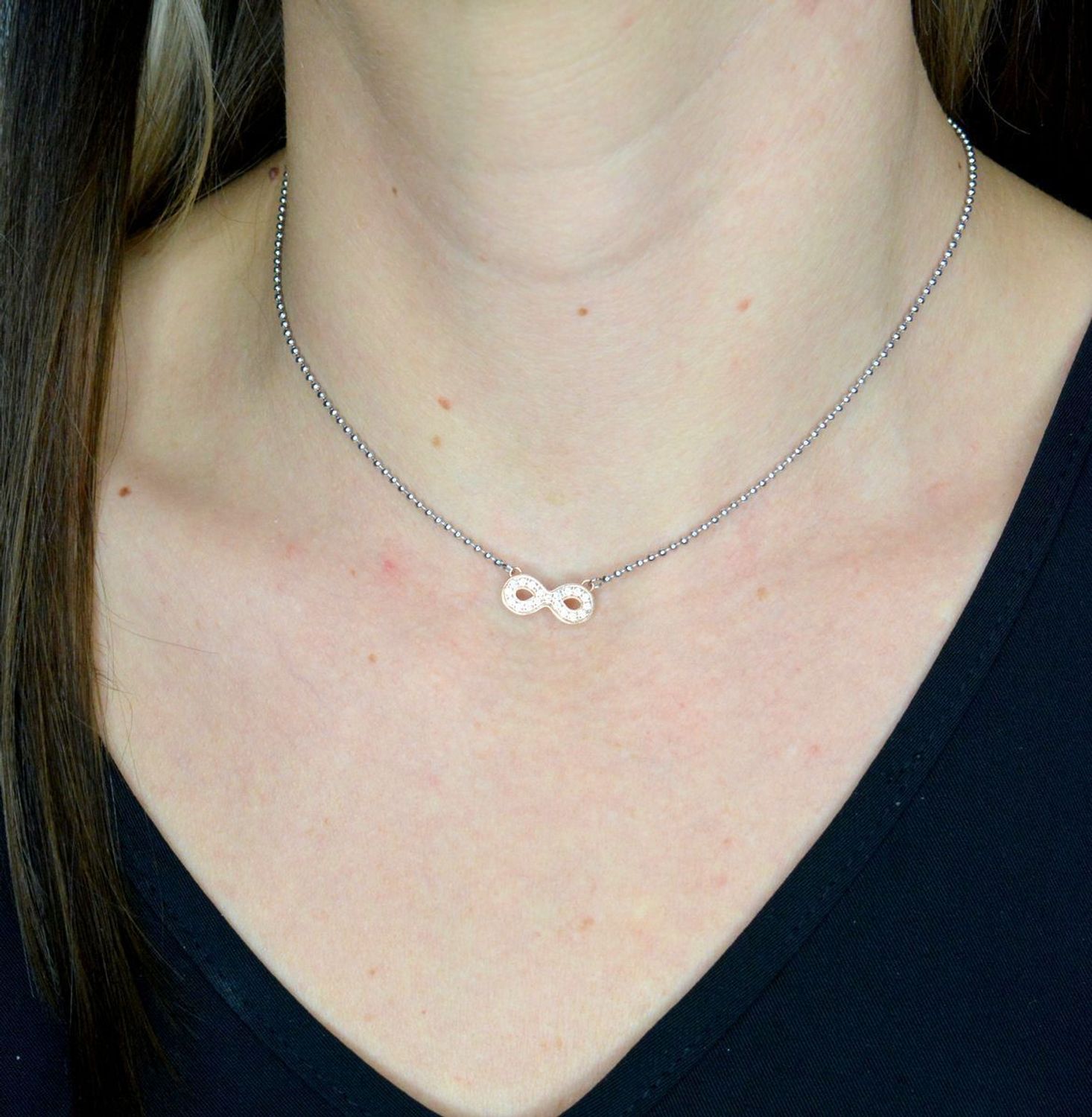 Naszyjnik stalowy Nomination Italy Soffio d'amore różowe złoto Znak Nieskończoności 134004 024.png